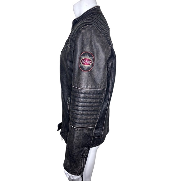 Affliction Black Label Limited Edition Leather Motorcycle Jacket - Size Large - Picture 4 of 7